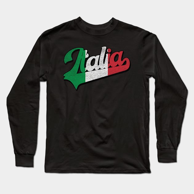 Italia Distressed Design Long Sleeve T-Shirt by darklordpug